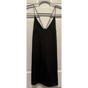 Urban Outfitters Y2K Black Satin Cami XS Strappy Back 90s Going Out Top